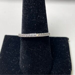 Elegant Silver Tone Cubic Zirconia Band Size 8.75